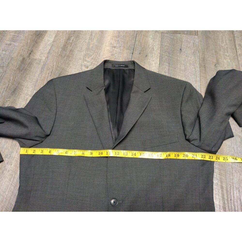 Awareness Kenneth Cole Mens 44L Gray Stripe Sports Coat 2 Button Duel Vent - Picture 8 of 15
